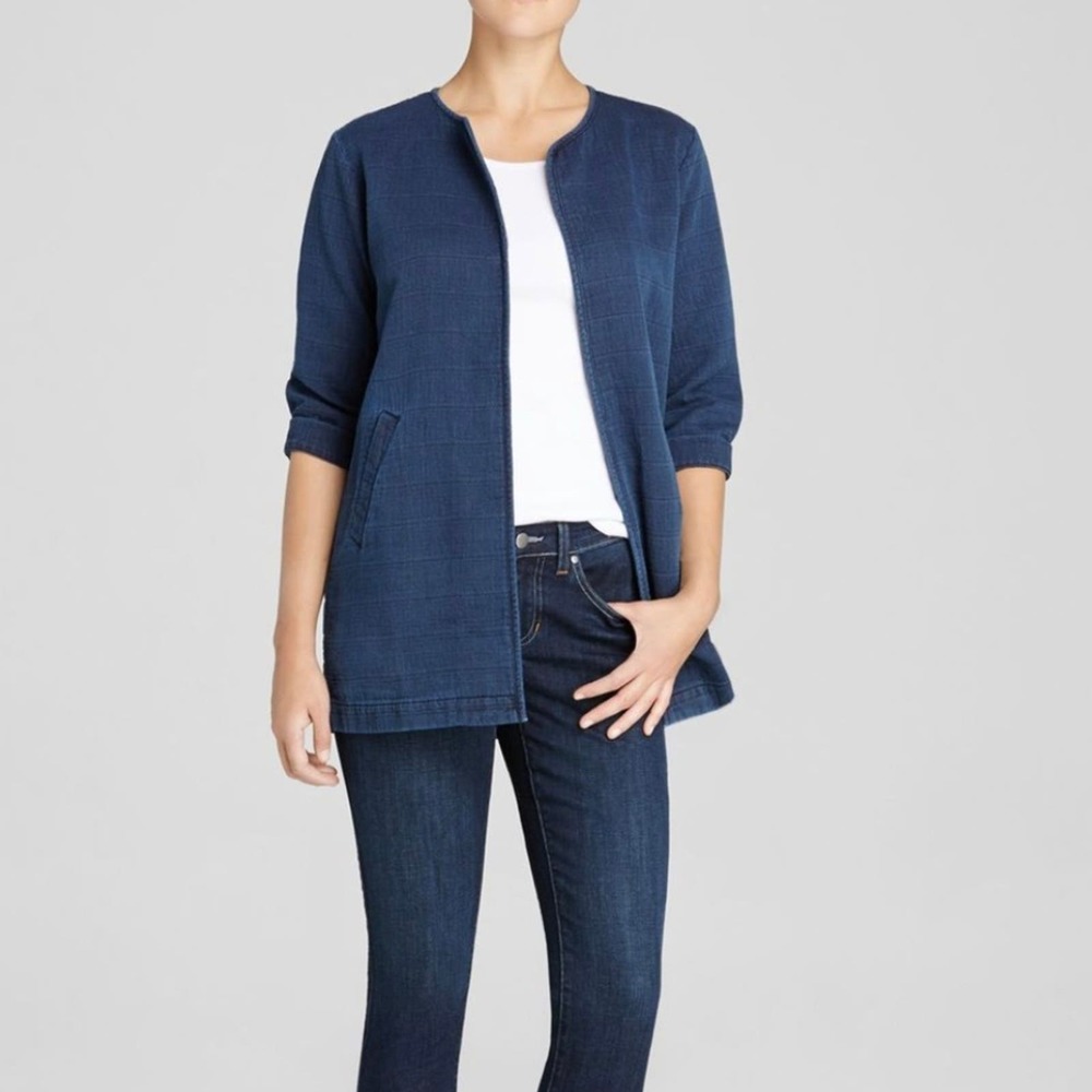 Eileen Fisher The Fisher Project Textured Cotton Jacket Blue XS